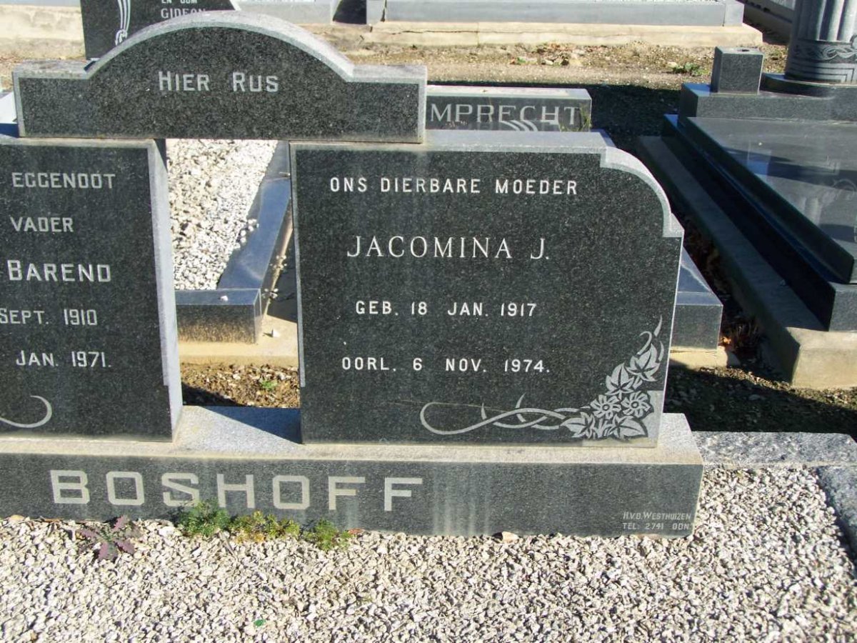 BOSHOFF Pieter Barend 1910-1971 &amp; Jacomina J. 1917-1974 _2