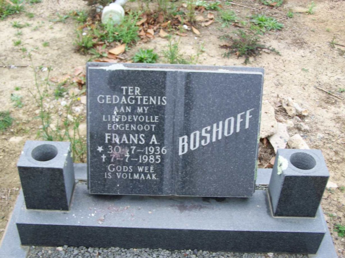 BOSHOFF Frans A. 1936-1985