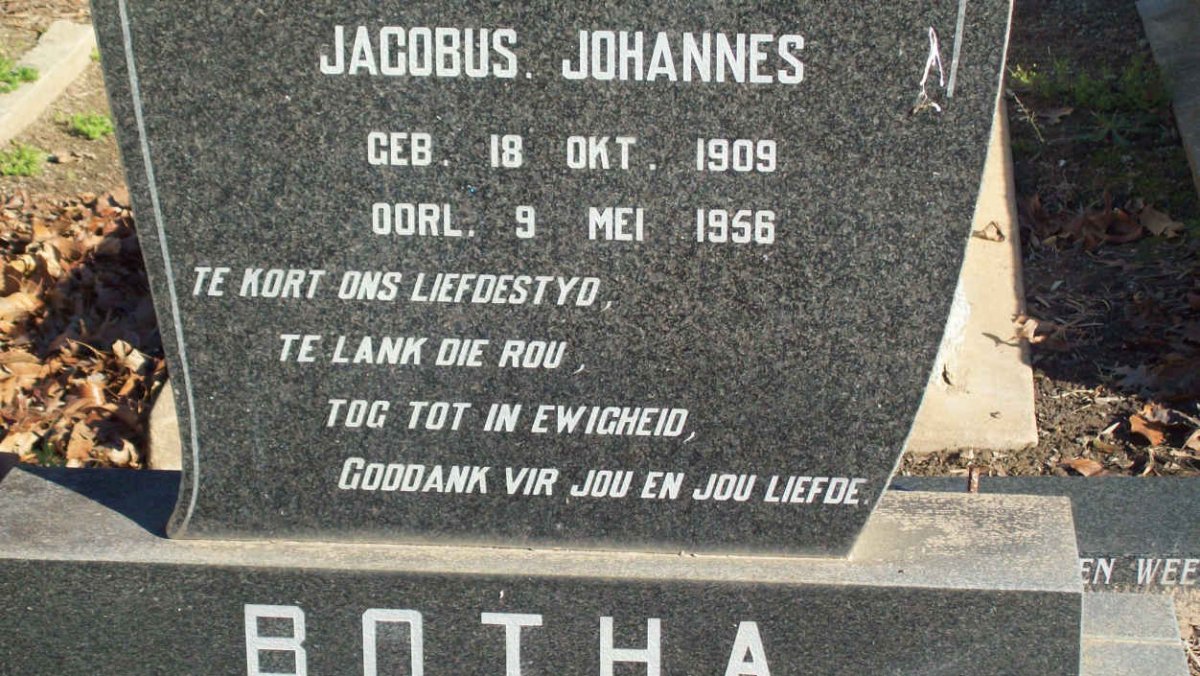 BOTHA Jacobus Johannes 1909-1956