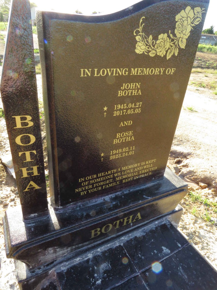 BOTHA John 1945-2017 & Rose 1949-2023