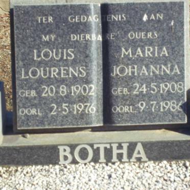 BOTHA Louis Lourens 1902-1976 & Maria Johanna 1908-1986 :: BOTHA Choppy :: BOTHA Hannie 1916-2009 _2