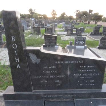BOTHA Adriaan Johannes Hendrikus 1883-1977 &amp; Anna Wilhelmina BENEKE 1887-1974