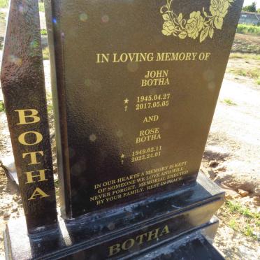 BOTHA John 1945-2017 & Rose 1949-2023