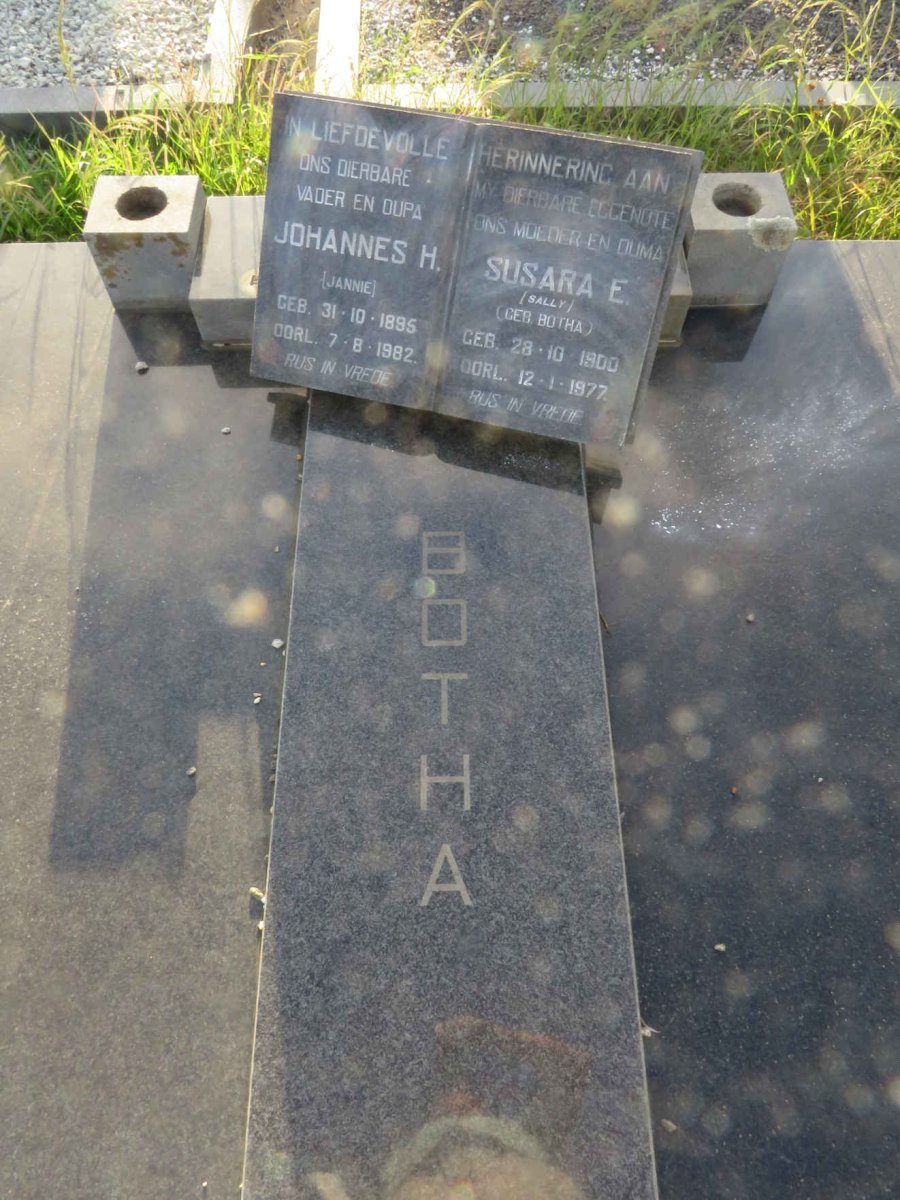 BOTHA Johannes H. 1895-1982 &amp; Susara E.  BOTHA 1900-1977