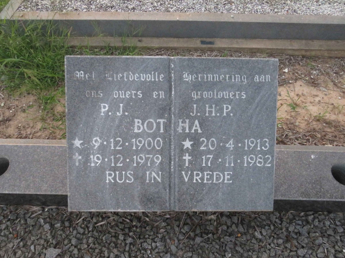 BOTHA P.J. 1900-1979 & J.H.P. 1913-1982