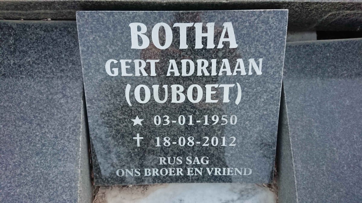 BOTHA Gert Adriaan 1950-2012