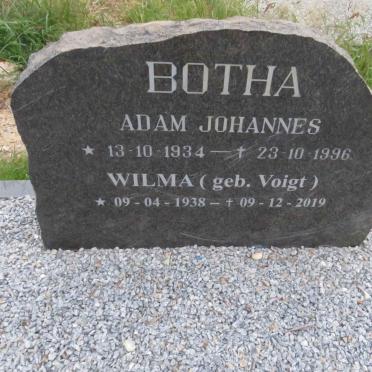 BOTHA Adam Johannes 1934-1996 &amp; Wilma VOIGT 1938-2019