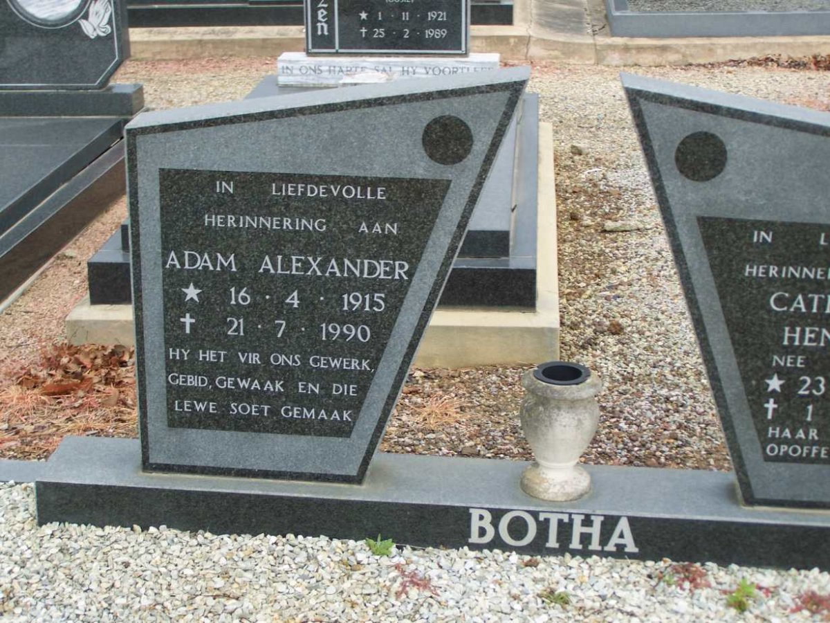 BOTHA Adam Alexander 1915-1990 &amp; Catharina Hendrina PRETORIUS 1907-1989 _1