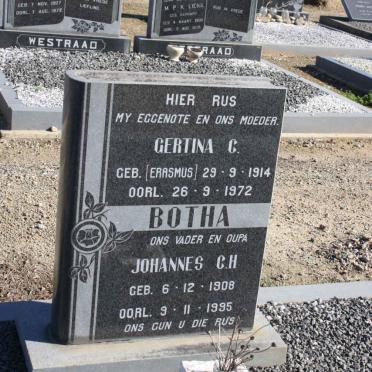 BOTHA Johannes C.H. 1908-1995 &amp; Gertina C. ERASMUS 1914-1972