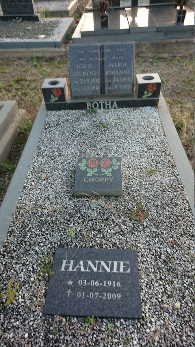 BOTHA Louis Lourens 1902-1976 & Maria Johanna 1908-1986 :: BOTHA Choppy :: BOTHA Hannie 1916-2009 _1