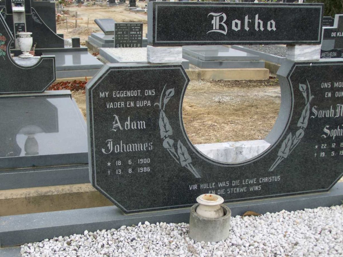 BOTHA Adam Johannes 1900-1986 &amp; Sarah Maria Sophia 1908-1991 _1