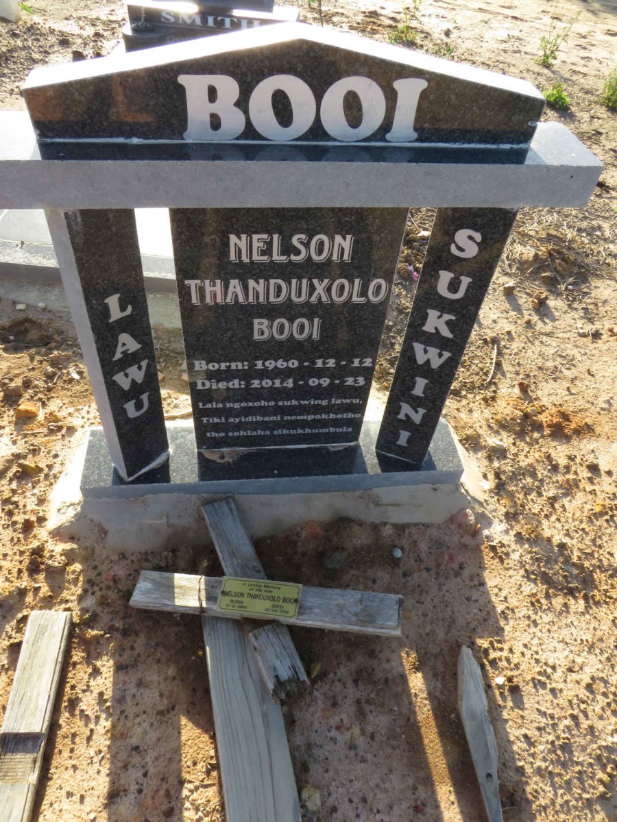 BOOI Nelson Thanduxolo 1960-2014