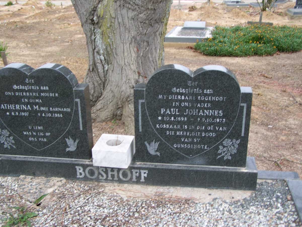 BOSHOFF Paul Johannes 1898-1973 & Catherina M. BARNARD 1907-1984 _2