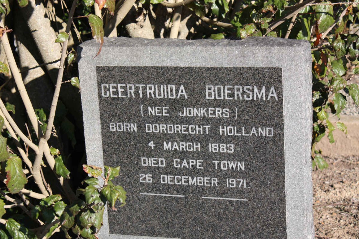 BOERSMA Geertruida nee JONKERS 1883-1971