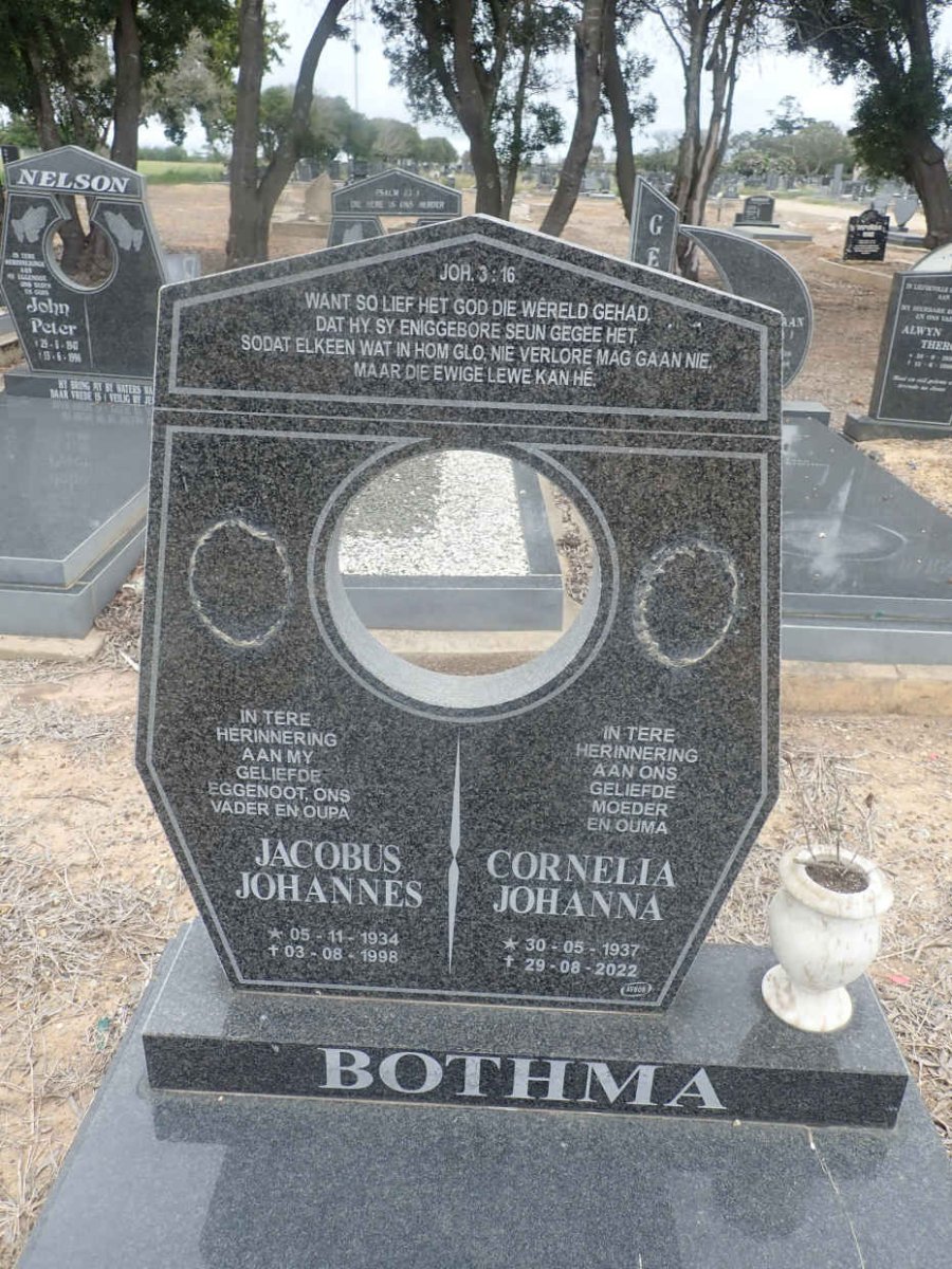 BOTHMA Jacobus Johannes 1934-1998 & Cornelia Johanna 1937-2022