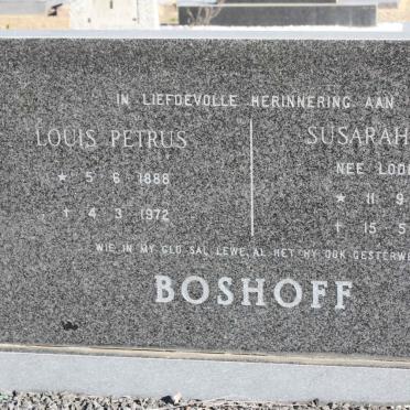 BOSHOFF Louis Petrus 1888-1972 &amp; Susarah Maria LODEWYKS 1898-1981