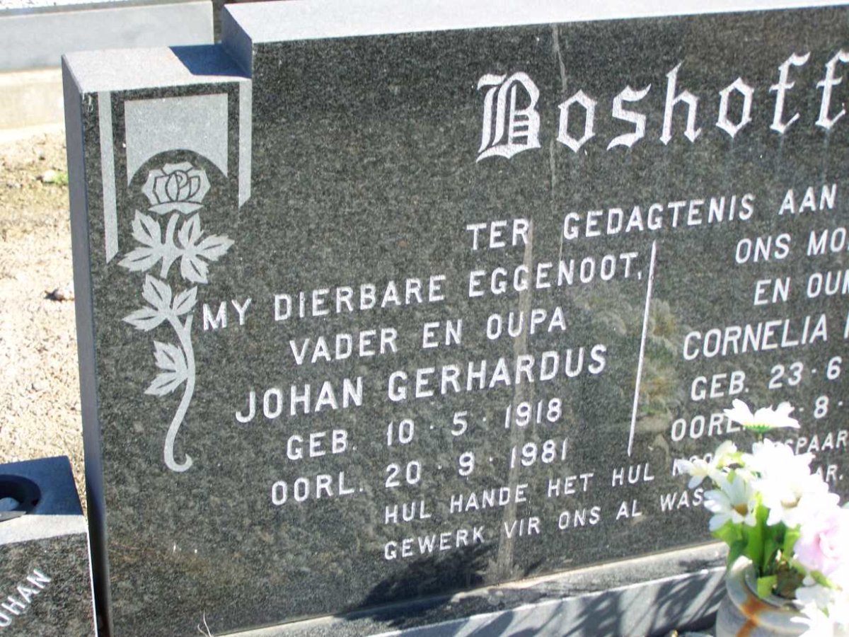 BOSHOFF Johan Gerhardus 1918-1981 &amp; Cornelia Maria 1921-2000 _1