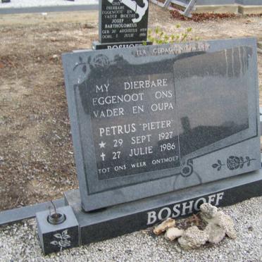BOSHOFF Petrus Pieter 1927-1986