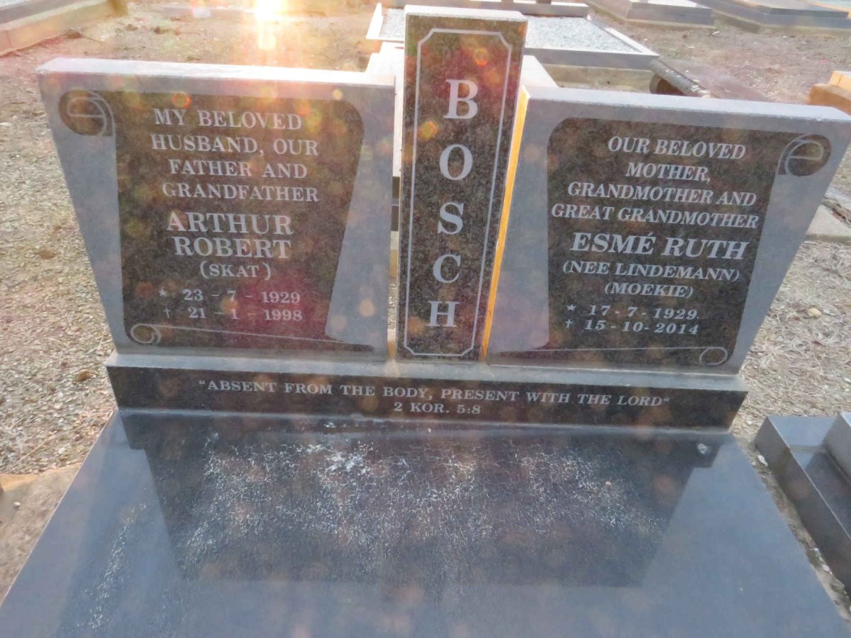 BOSCH Arthur Robert 1929-1998 &amp; Esmé Ruth LINDEMANN 1929-2014
