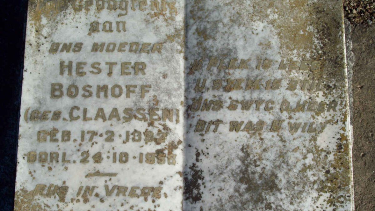 BOSHOFF Hester nee CLAASSEN 1892-1956