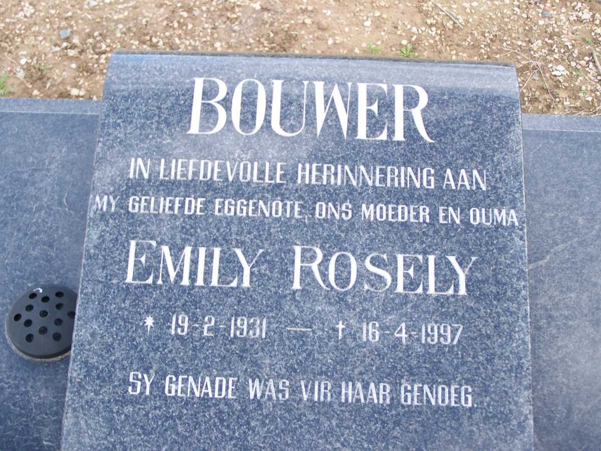 BOUWER Emily Rosely 1931-1997