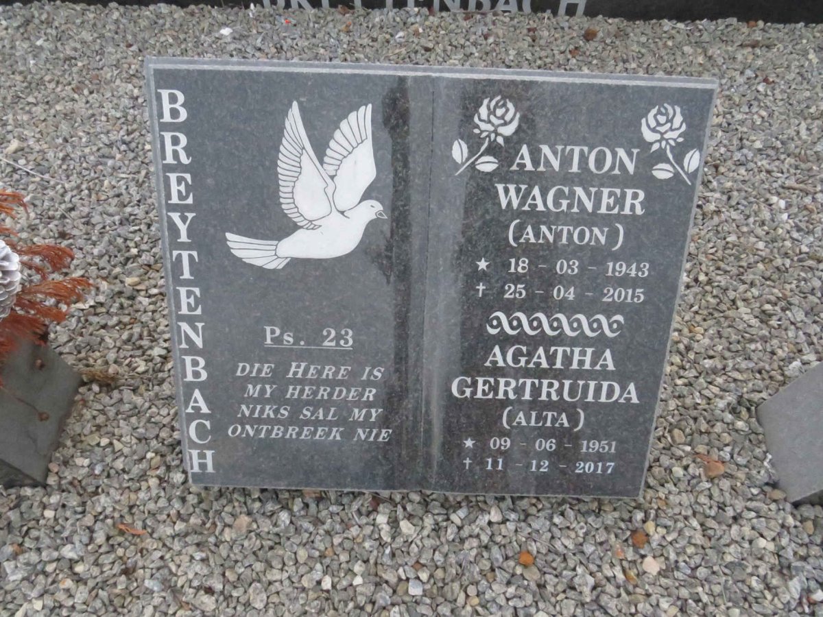BREYTENBACH Anton Wagner 1943-2015 & Agatha Gertruida 1951-2017