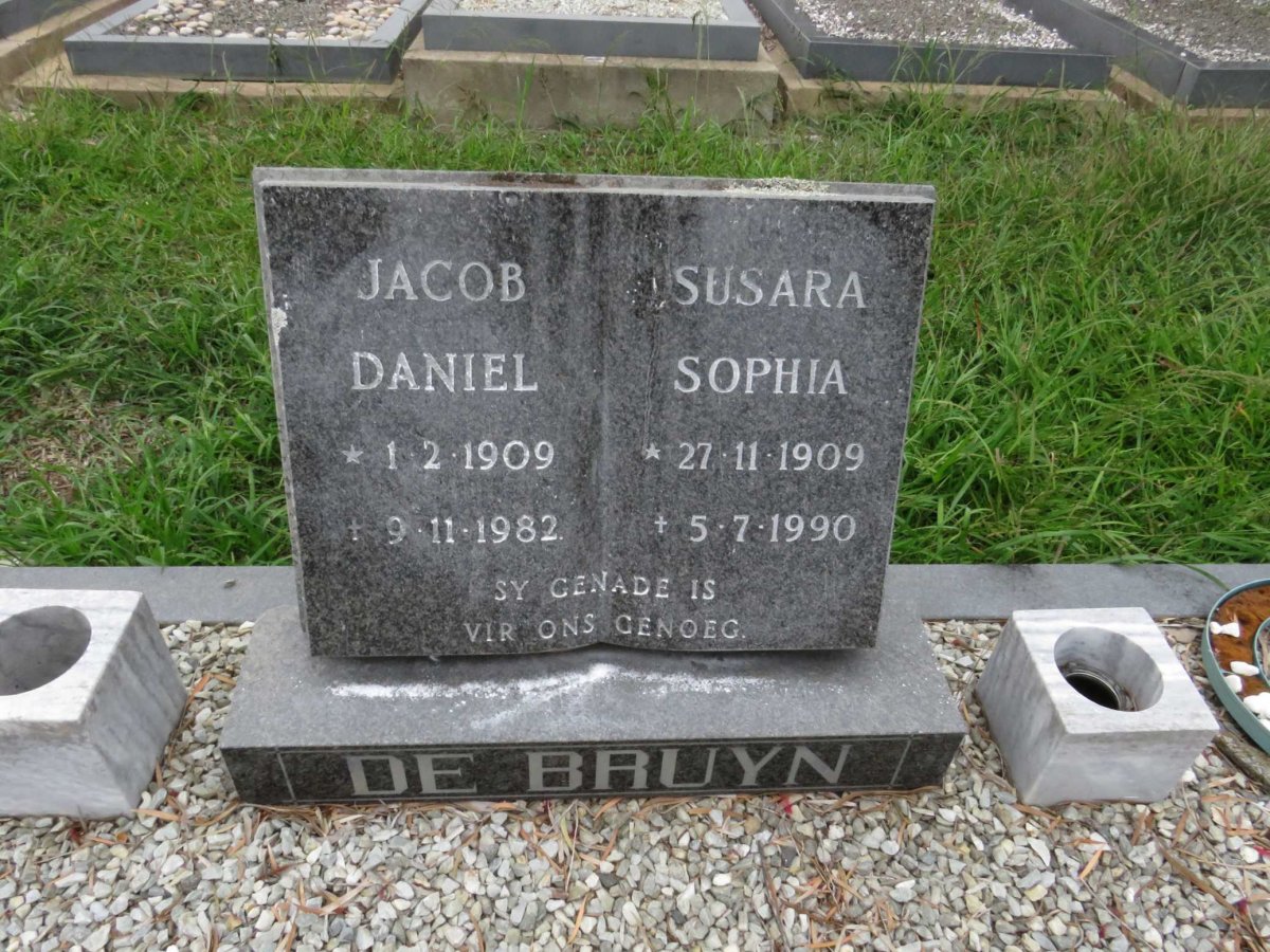 BRUYN Jacob Daniel, de 1909-1982 & Susara Sophie 1909-1990