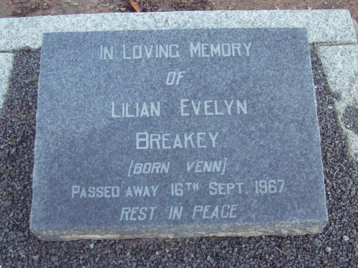 BREAKEY Lilian Evelyn nee VENN -1967