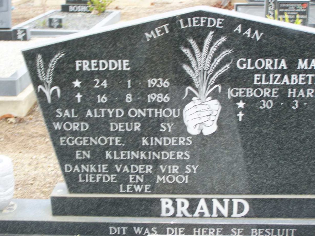 BRAND Freddie 1936-1986 & Gloria Maria Elizabeth HARDING 1939- _1