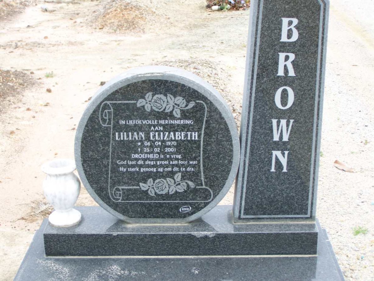 BROWN  Lilian Elizabeth 1970-2001