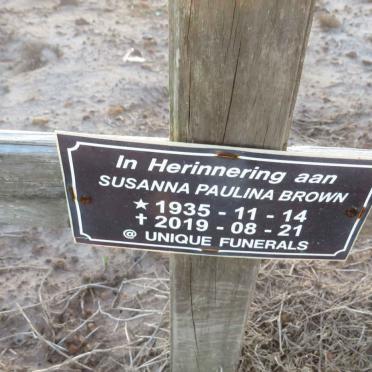 BROWN Susanna Paulina 1935-2019