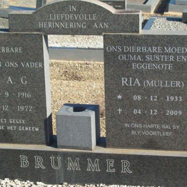 BRUMMER Dirk A.G. 1916-1972 :: BRUMMER Ria nee MULLER 1933-2009