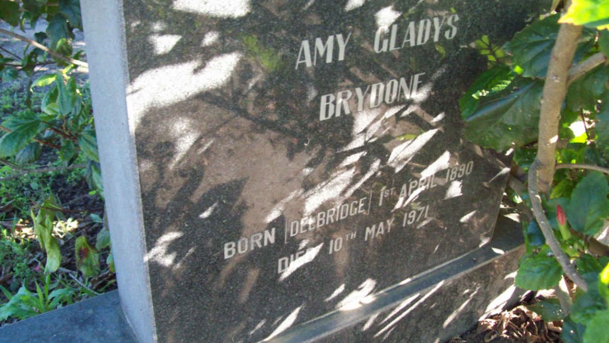 BRYDONE Amy Gladys nee DELBRIDGE 1890-1971