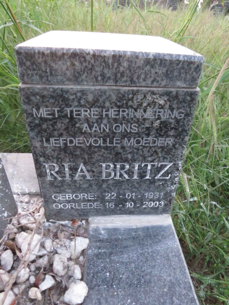 BRITZ Jan Abraham 1918-1979 & Ria 1931-2003 _2