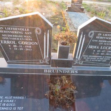 BRUINDERS Errol Gordon 1948-2013 :: BRUINDERS Irma Lucretia 1991-2012