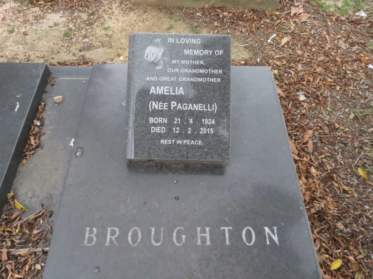 BROUGHTON Amelia nee PAGANELLI 1924-2015