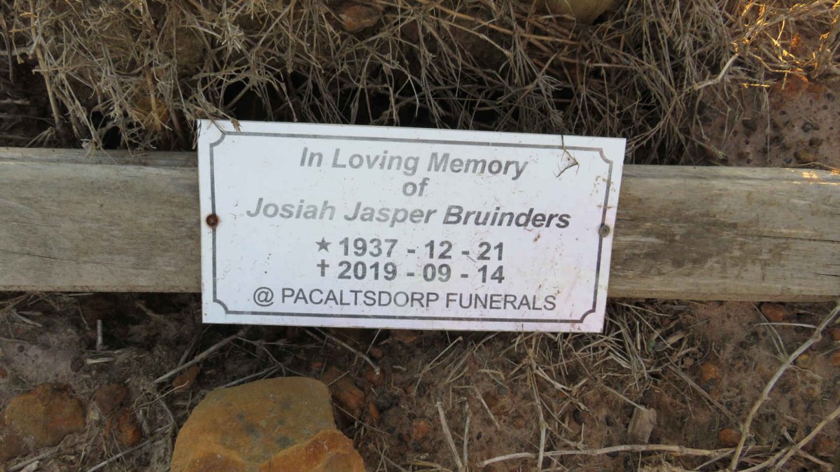 BRUINDERS Josiah Jasper 1937-2019