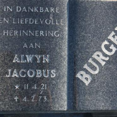 BURGER Alwyn Jacobus 1921-1973