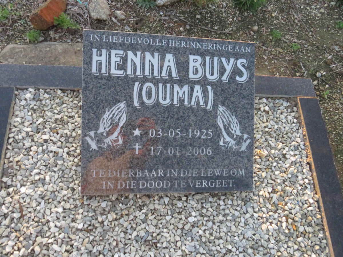 BUYS Henna 1925-2006