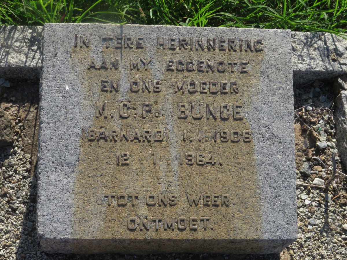 BUNCE M.C.P. nee BARNARD 1906-1964