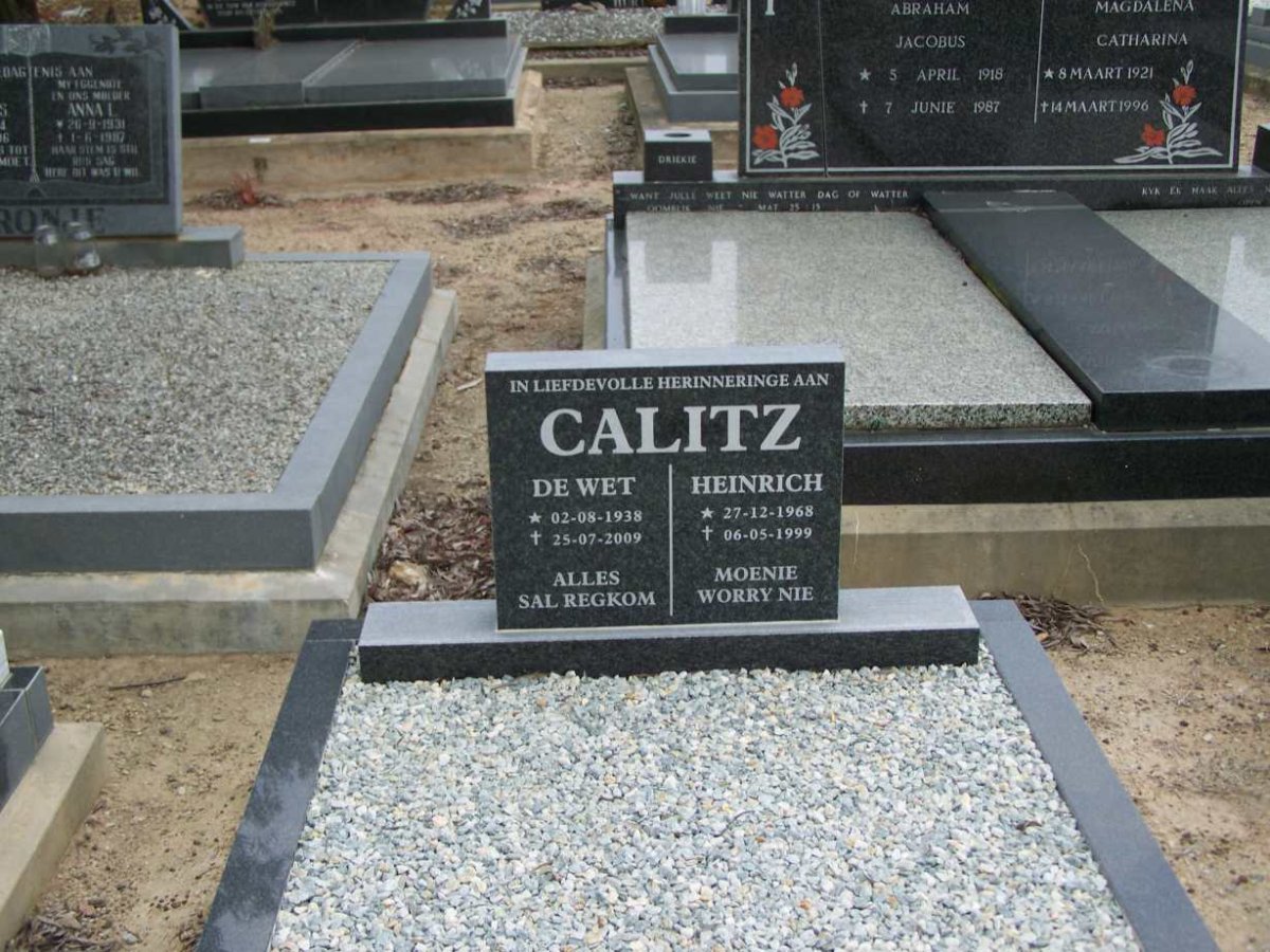 CALITZ De Wet 1938-2009 :: CALITZ Heinrich 1965-1999