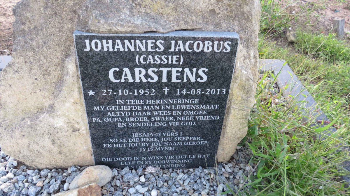 CARSTENS Johannes Jacobus 1952-2013