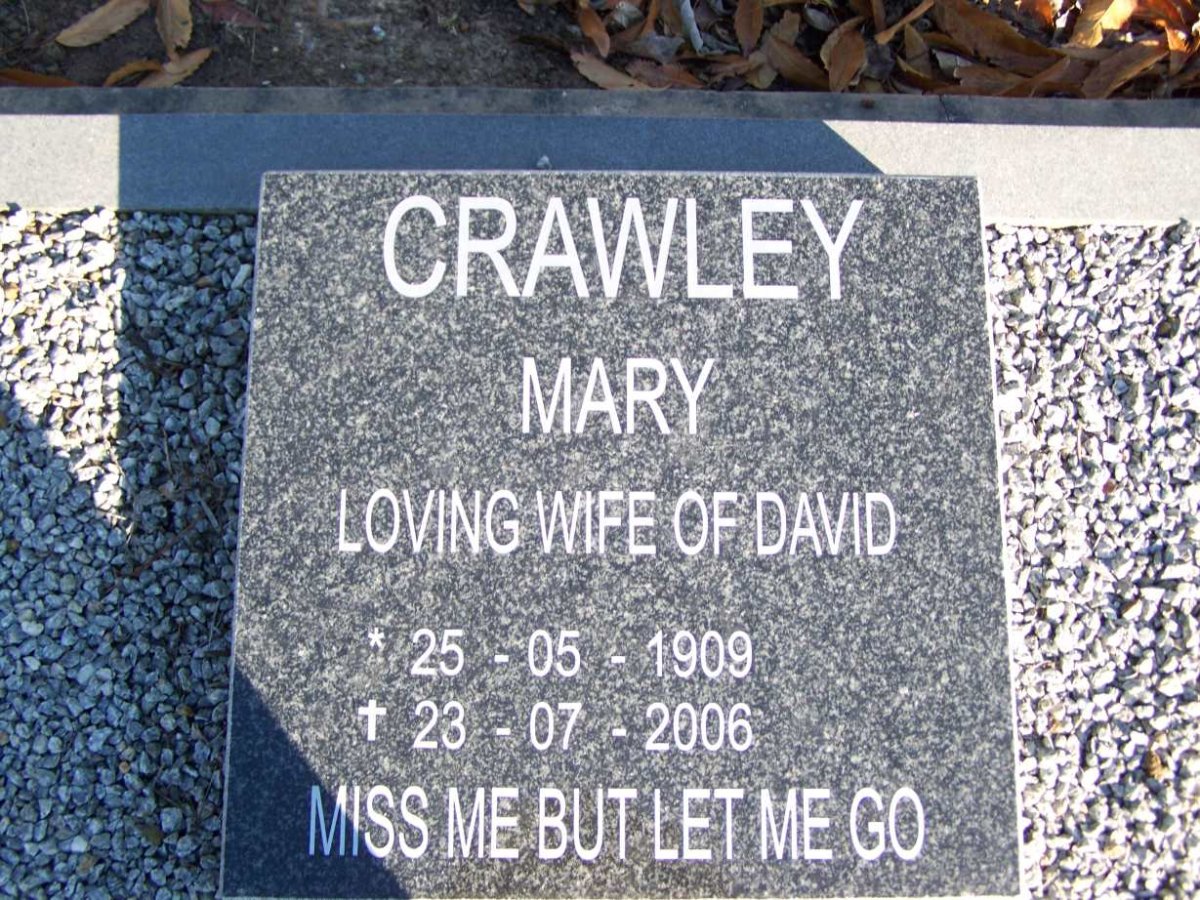 CRAWLEY  Mary 1909-2006
