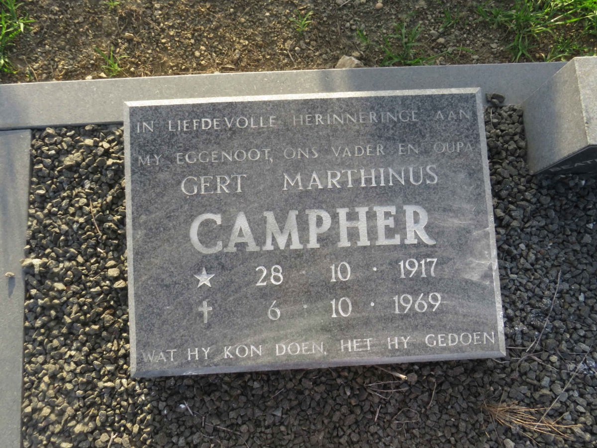 CAMPHER Gert Marthinus 1917-1969