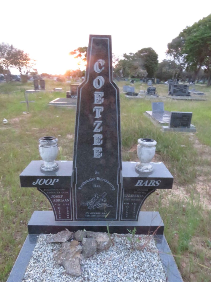 COETZEE Josef Adriaan 1928-2000 &amp; Lamberta VENTER 1928-2013