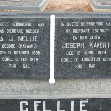 CELLIE Joseph Kavert 1874-1959 &amp; A. J. Nellie HAYWARD 1885-1979