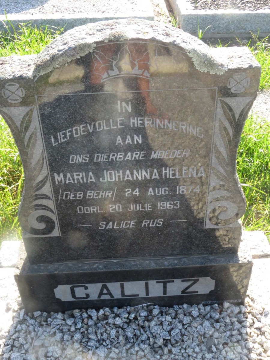 CALITZ Maria Johanna Helena nee BEHR 1874-1963