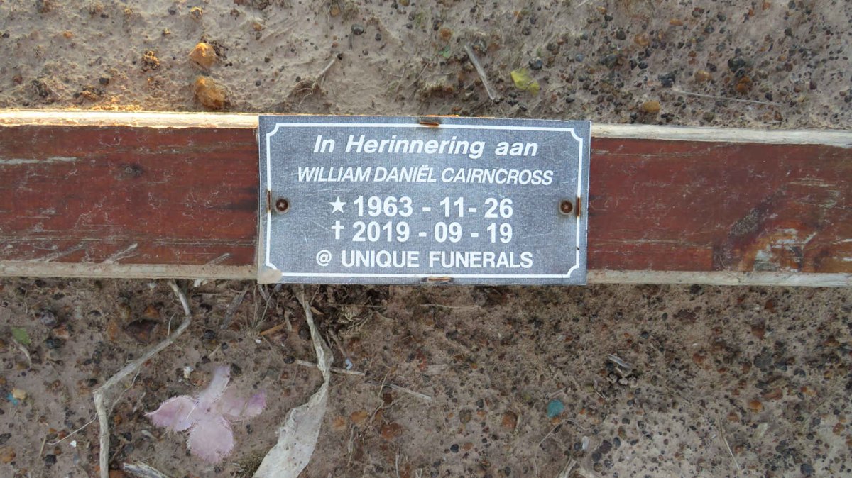 CAIRNCROSS William Daniel 1963-2019