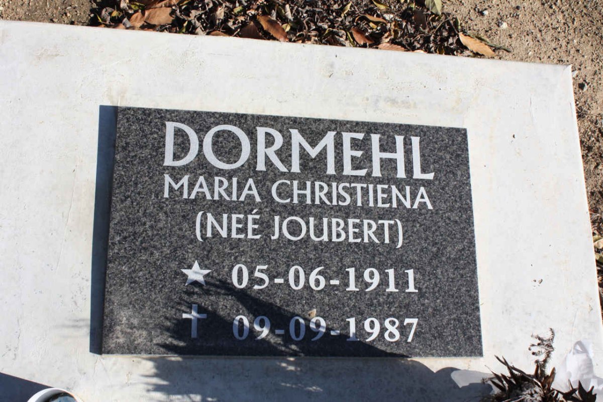DORMEHL Maria Christiena nee JOUBERT 1911-1987