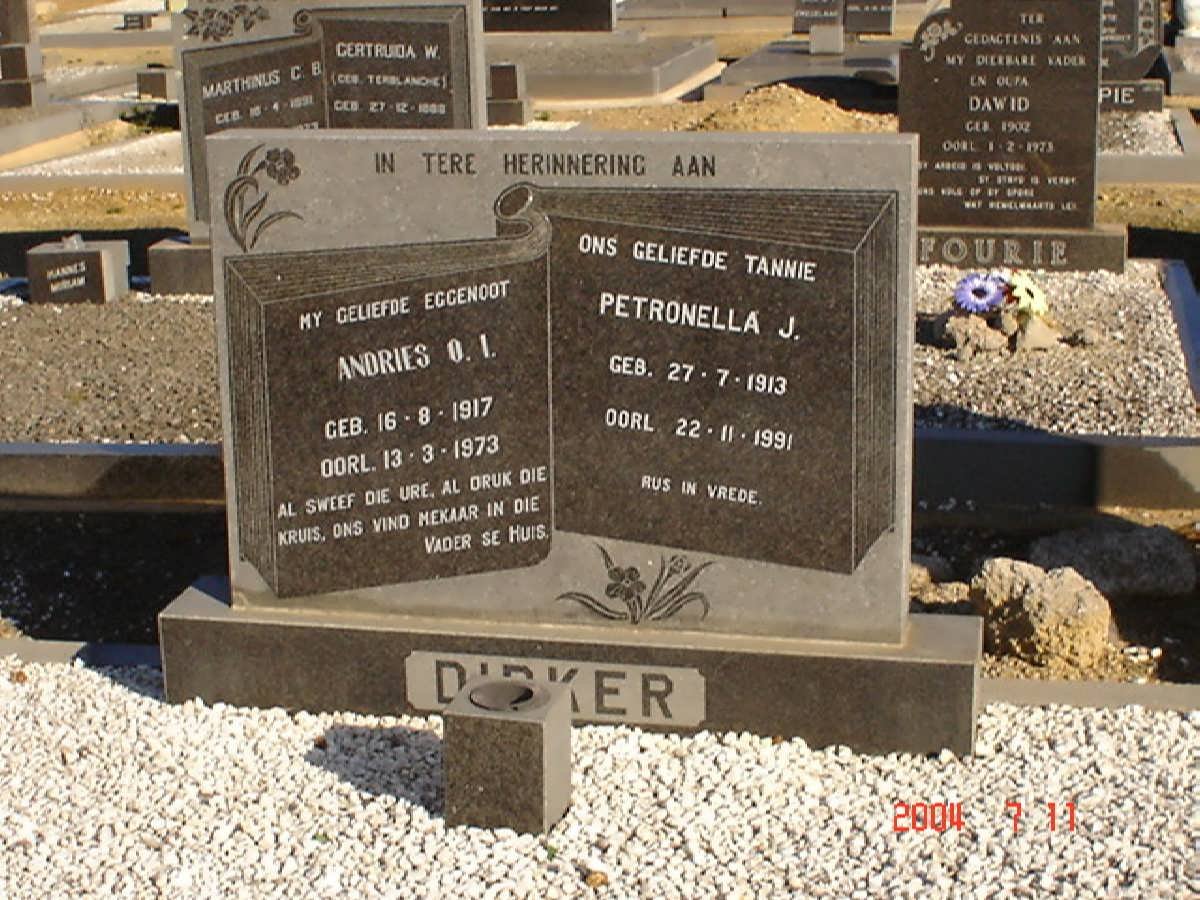 DIRKER Andries O.I. 1917-1973 &amp; Petronella J. 1913-1991